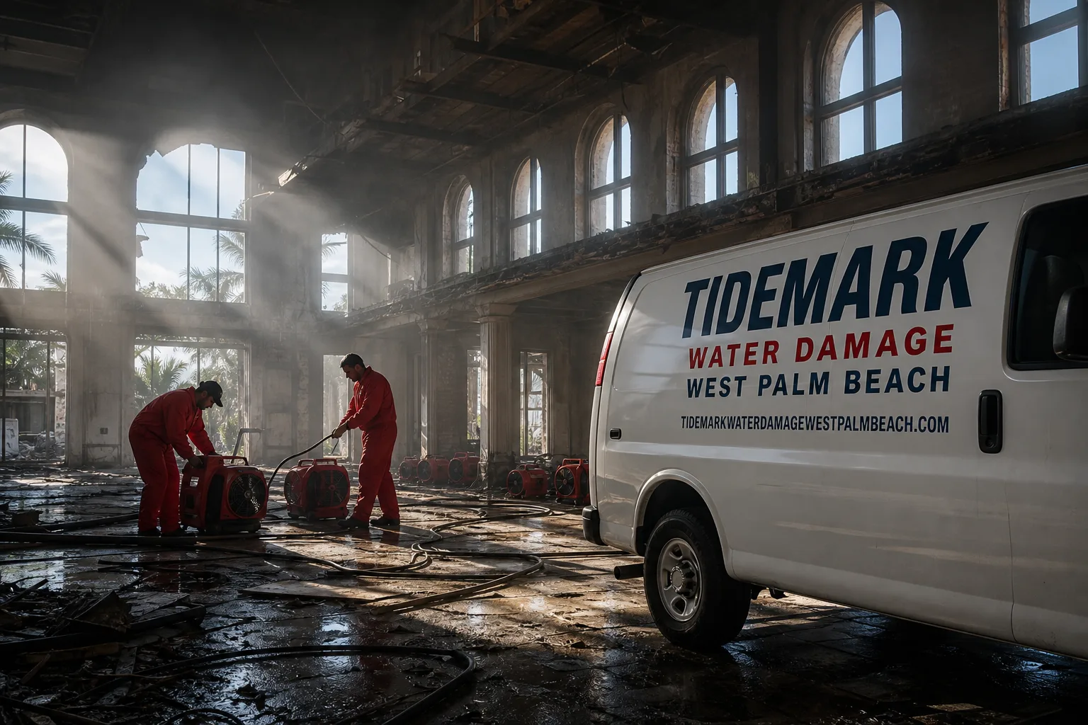 Tidemark Water Damage West Palm Beach damage restoration team